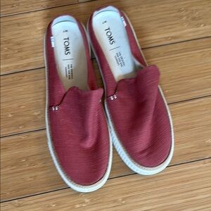 TOMS Red Slip-On Shoes